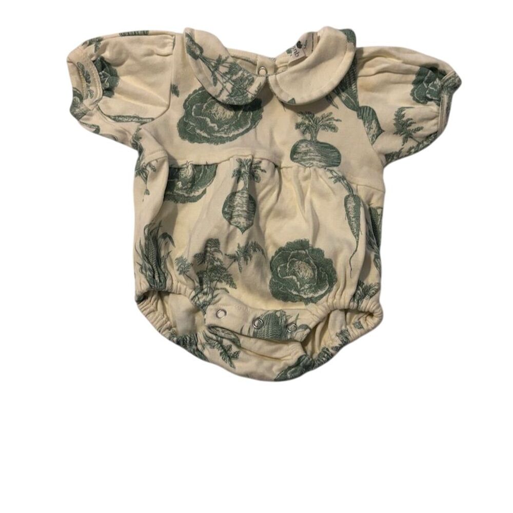 Kate Quinn Girls Green Vegetables Bubble Romper